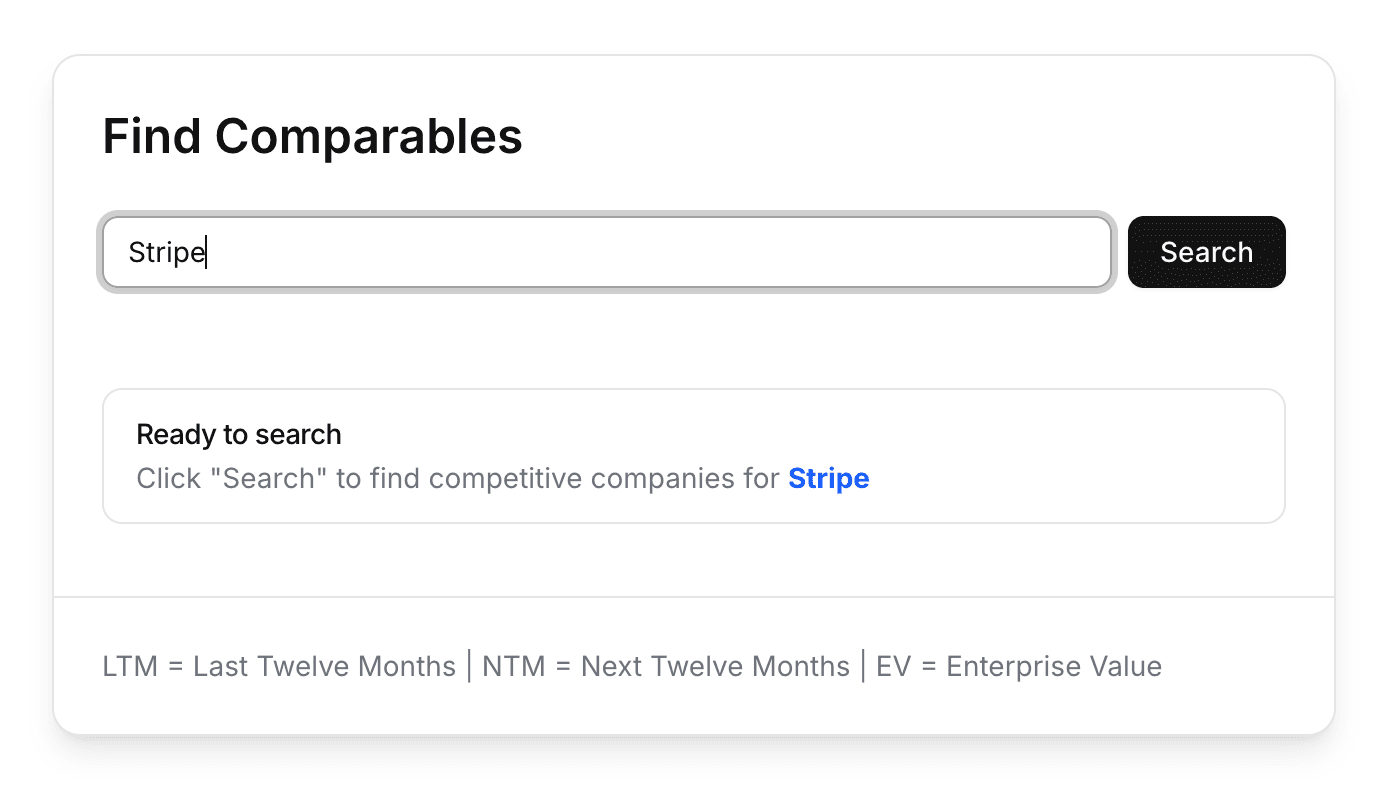 Search Box with Company Name or URL